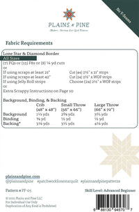 Patchwork Lone Star Quilt Pattern - PP-005