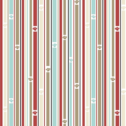 Paw-sitively Awesome Quilt Fabric - Stripe in Multi - 7454-04