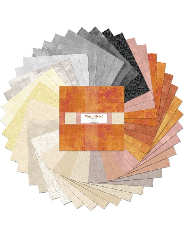 Peach Street Quilt Fabric - 10 Karat Pack - set of 42 10" squares - 512-156-512