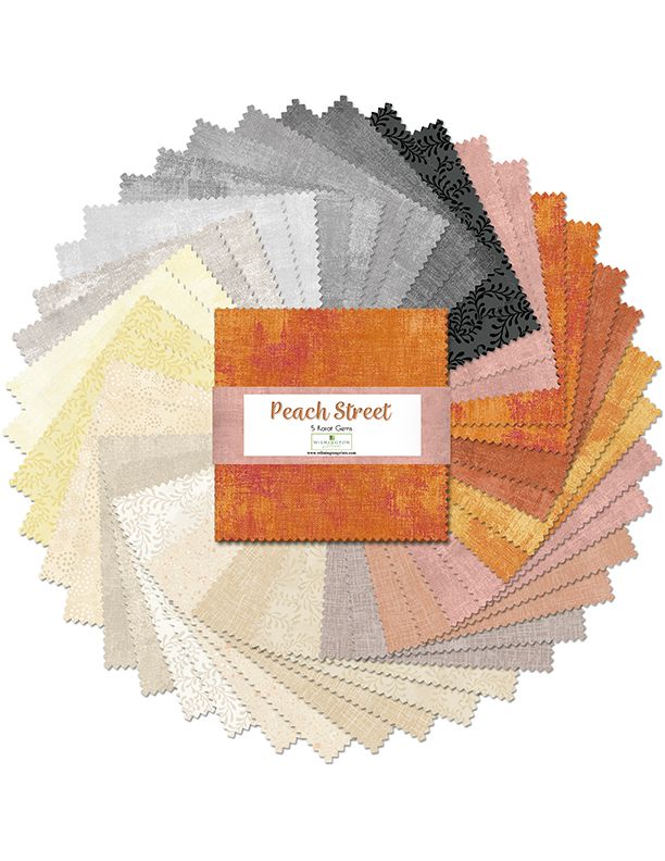 Peach Street Quilt Fabric - 5 Karat Pack - set of 42 5" squares - 507-156-507