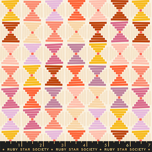 Persimmon Quilt Fabric by Ruby Star Society - Courthouse Steps in Natural/Multi - RS1124 11