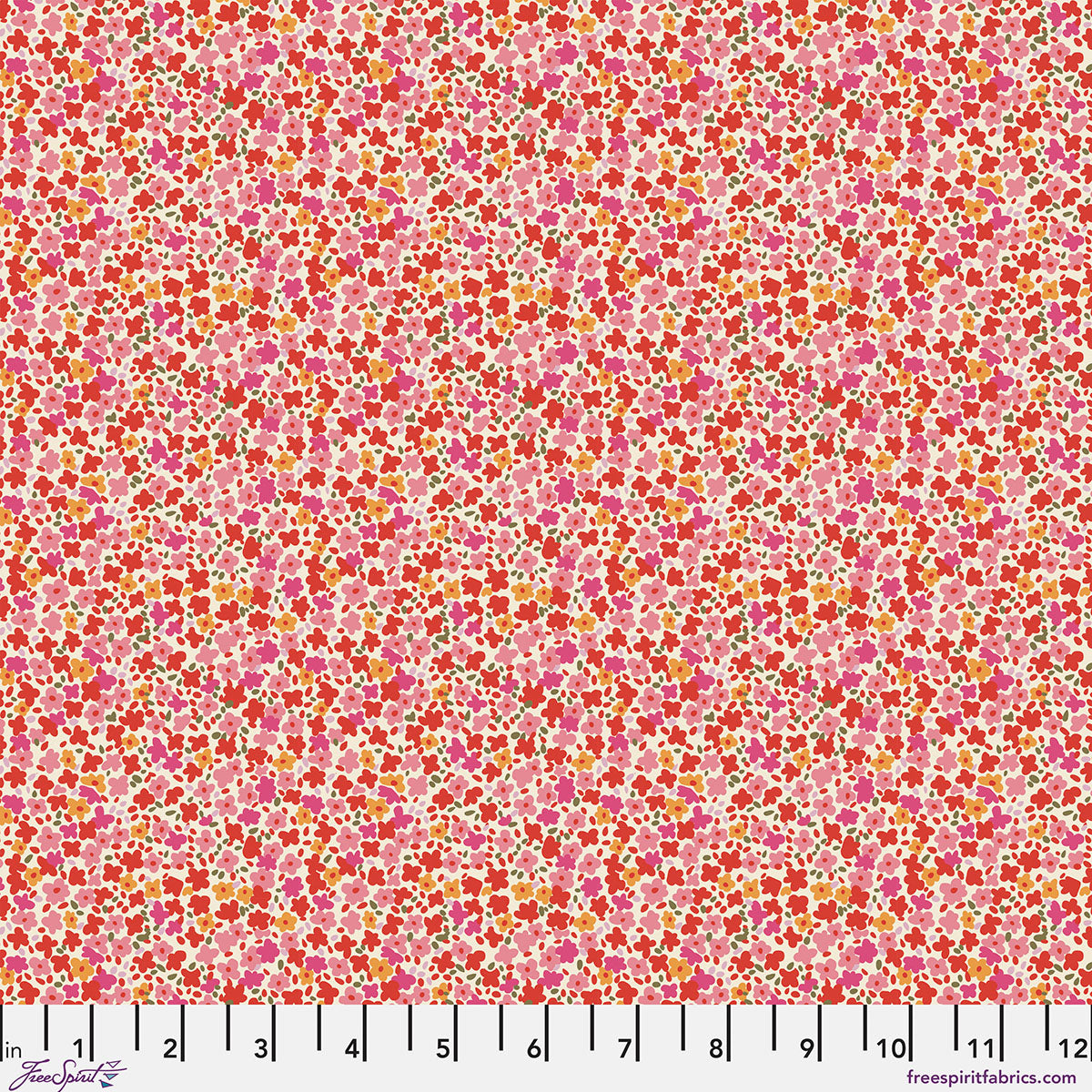 Petite Prints Quilt Fabric - Ditsy in Rosehip Red/Orange - PWAE001.ROSEHIP