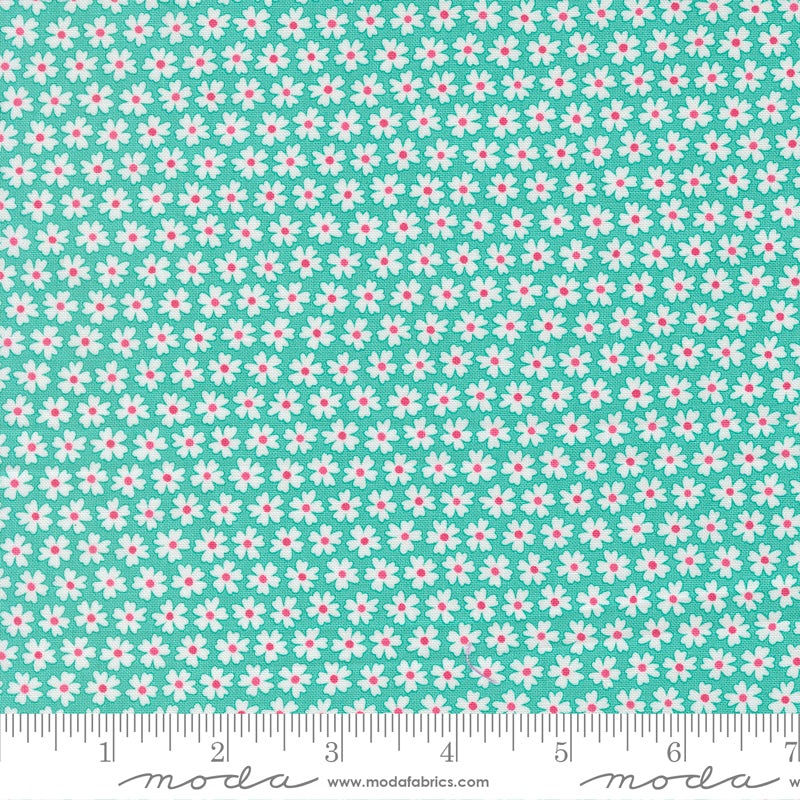 Pick Me Quilt Fabric - Pocket of Posies in Aqua - 22492 14