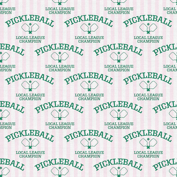 Pickleball Playtime Quilt Fabric - League Champion in Pink - 12025081