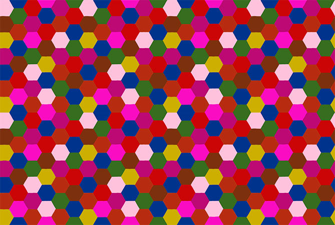 Piecework Quilt Fabric by Anna Maria Parry - Hexagons in Eccentric - AMT111-28L