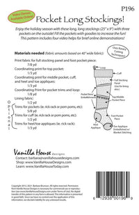 Pocket Long Stockings from Vanilla House Designs - P323-POCKET
