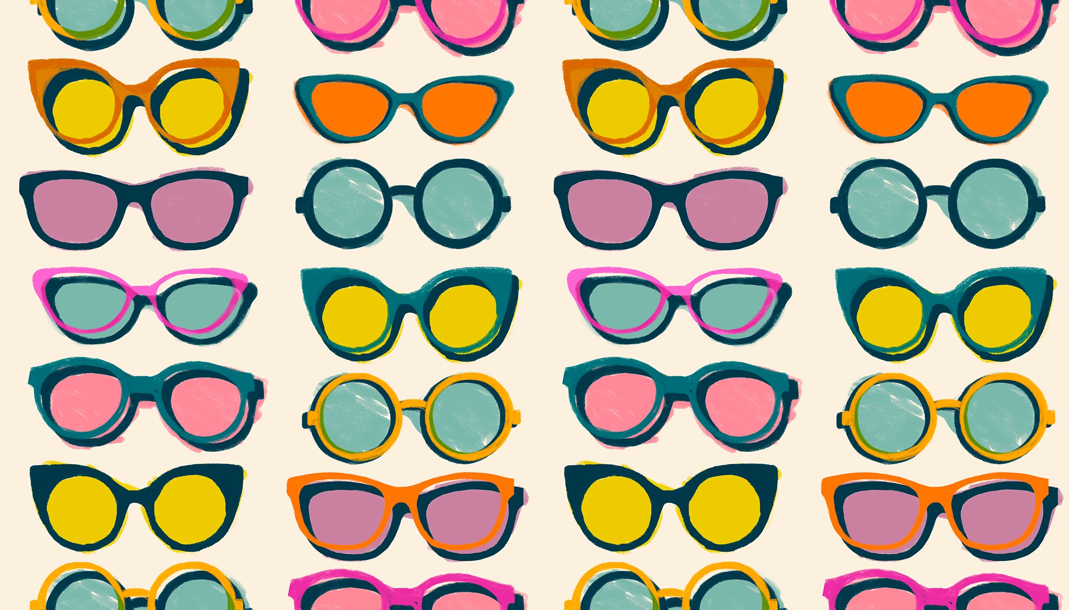 Poolside Too Quilt Fabric by Ruby Star Society - Shade Sunglasses in Natural Cream/Multi - RS5200 11