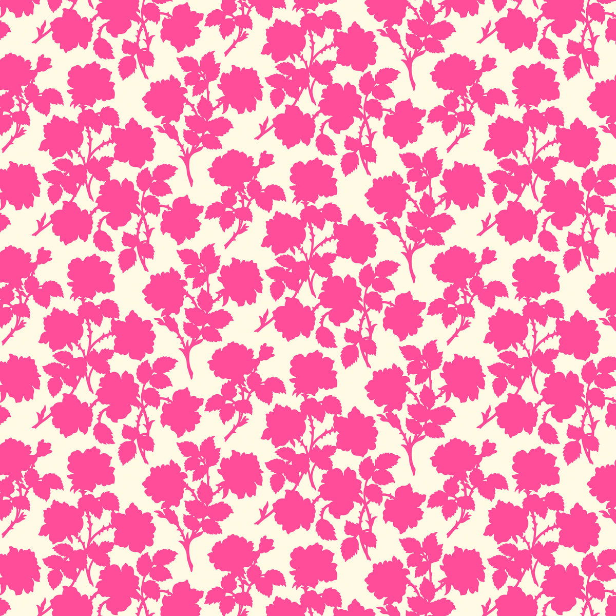 Pop Sugar Quilt Fabric - Bramble Floral in Cerise Cream/Pink - 92055-21