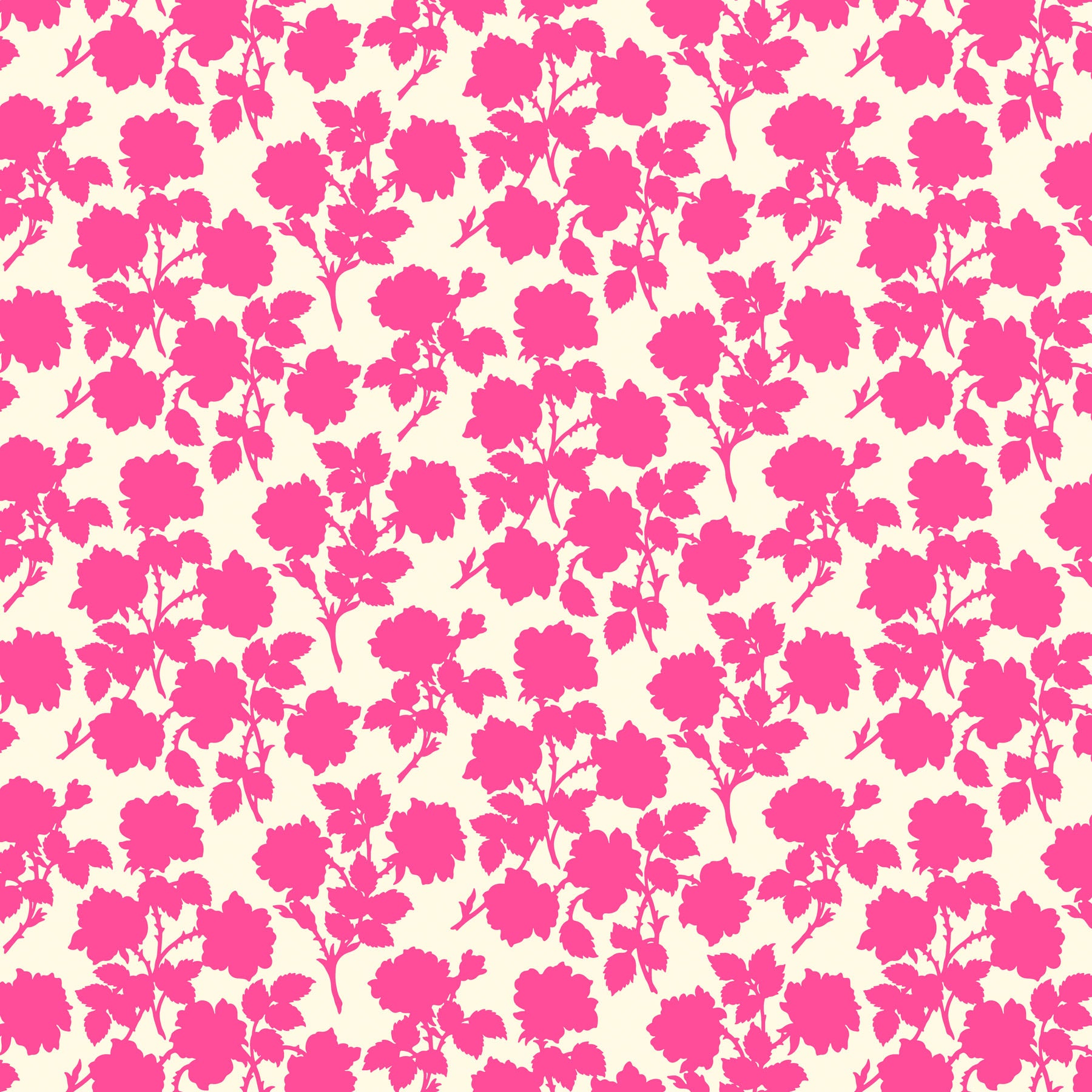 Pop Sugar Quilt Fabric - Bramble Floral in Cerise Cream/Pink - 92055-21