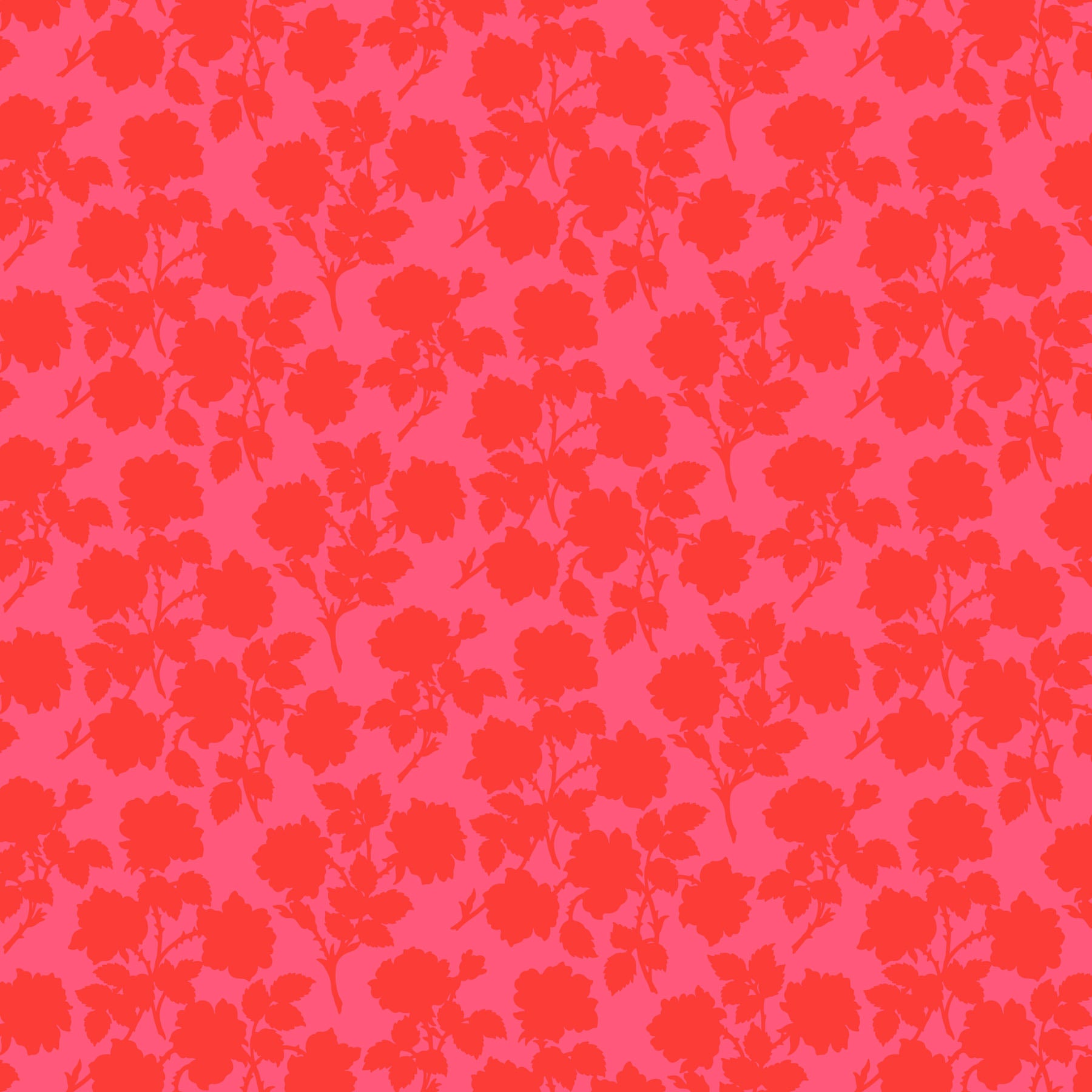 Pop Sugar Quilt Fabric - Bramble Floral in Strawberry Pink - 92055-26