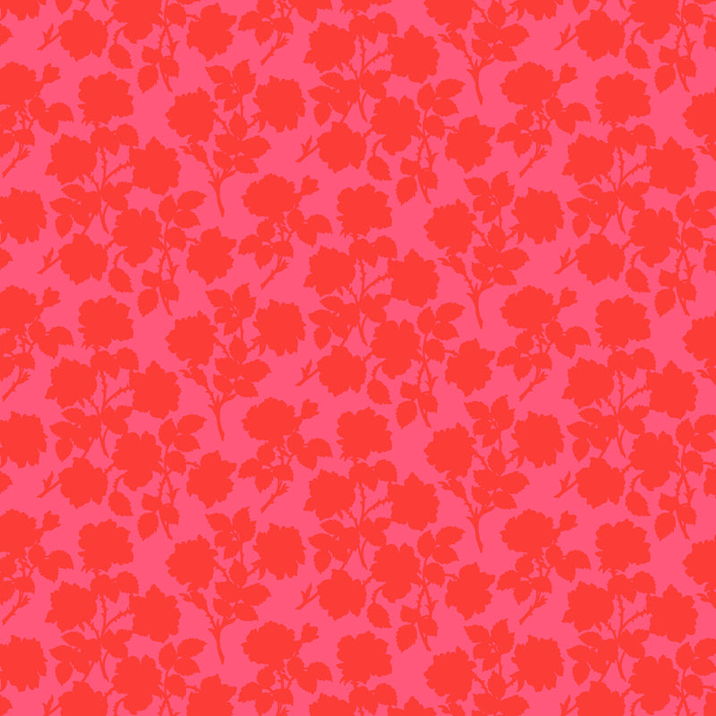 Pop Sugar Quilt Fabric - Bramble Floral in Strawberry Pink - 92055-26