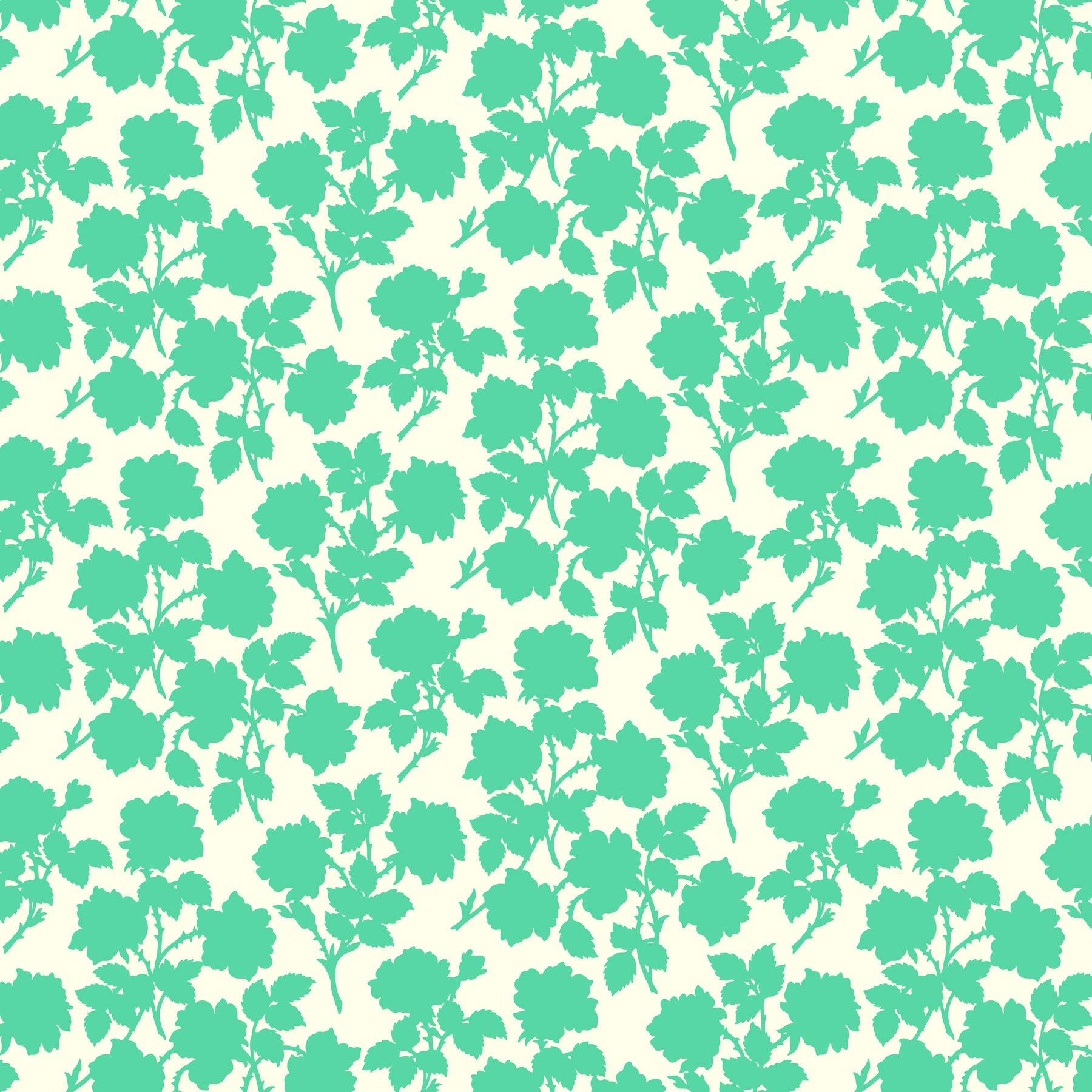 Pop Sugar Quilt Fabric - Bramble Floral in Turquoise - 92055-60
