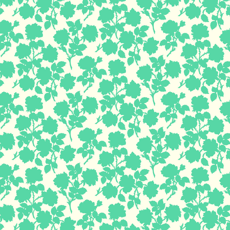 Pop Sugar Quilt Fabric - Bramble Floral in Turquoise - 92055-60