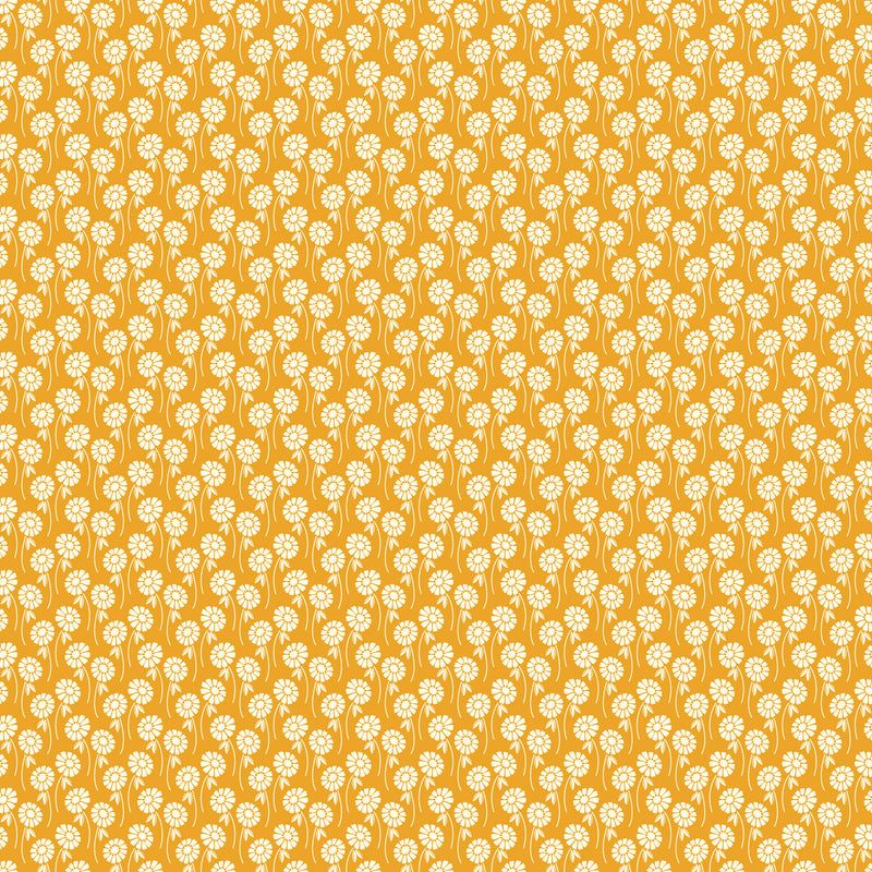 Pop Sugar Quilt Fabric - Upsy Daisy in Butterscotch Gold - 92061-52