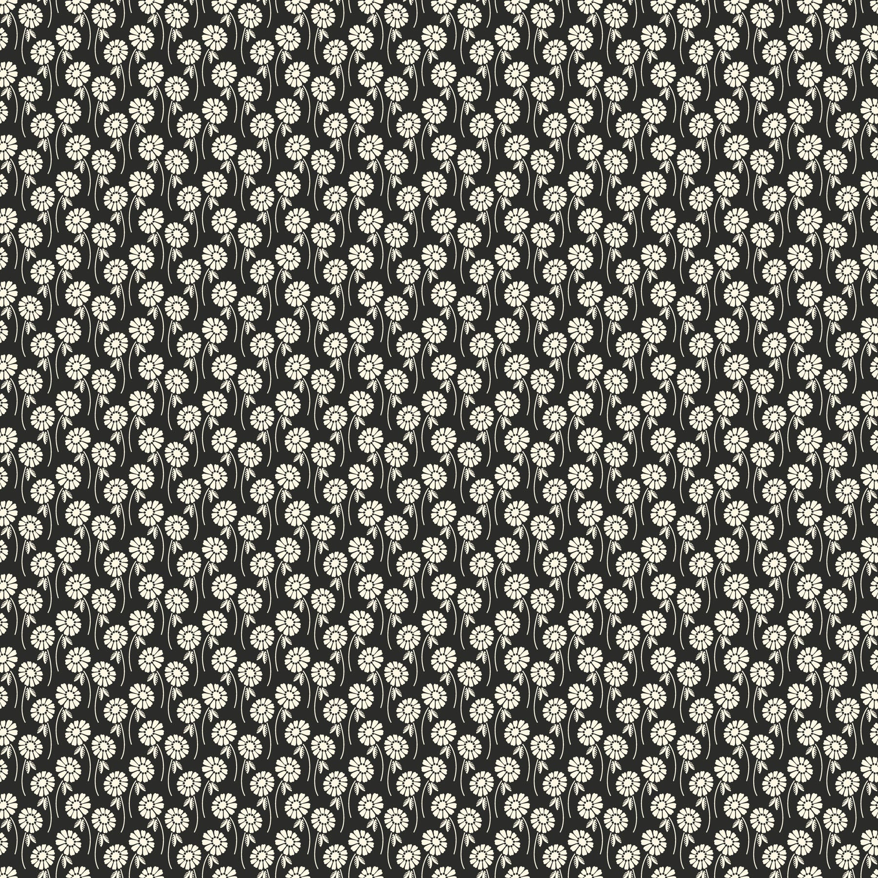 Pop Sugar Quilt Fabric - Upsy Daisy in Licorice Black - 92061-99