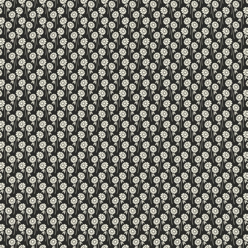 Pop Sugar Quilt Fabric - Upsy Daisy in Licorice Black - 92061-99