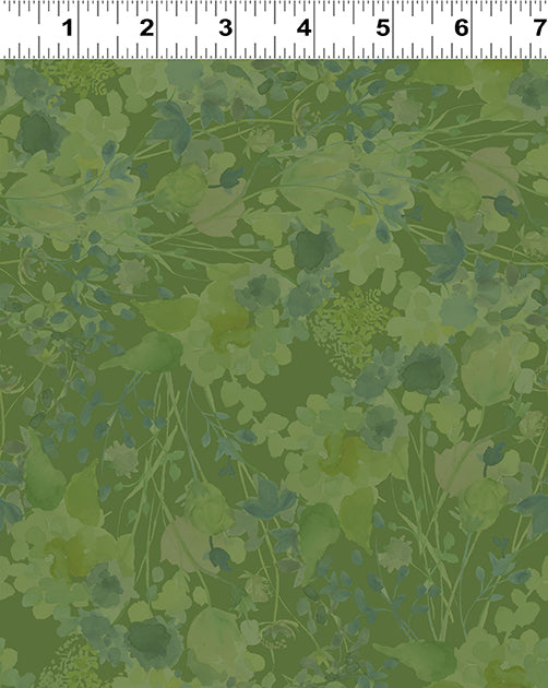 Poppy Dreams Quilt Fabric - Tonal Foliage in Olive Green - Y3993-24