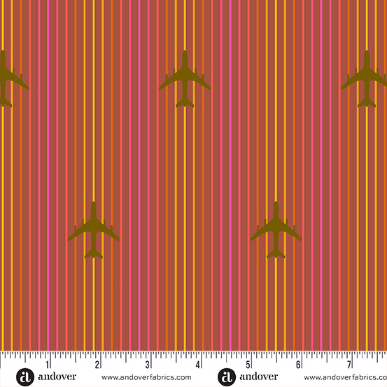 Postmark Quilt Fabric by Alison Glass - Air Mail in Amber Gold/Orange - A-1128-O