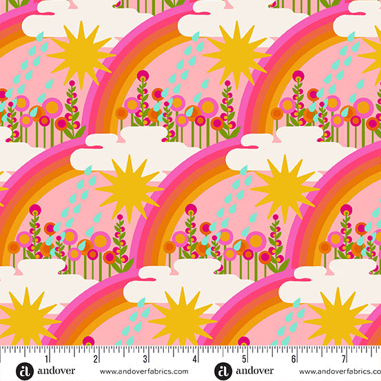 Postmark Quilt Fabric by Alison Glass - First Day in Taffy Pink - A-1126-E