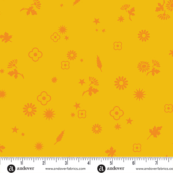 Postmark Quilt Fabric by Alison Glass - Margin in Daffodil Yellow - A-1129-Y