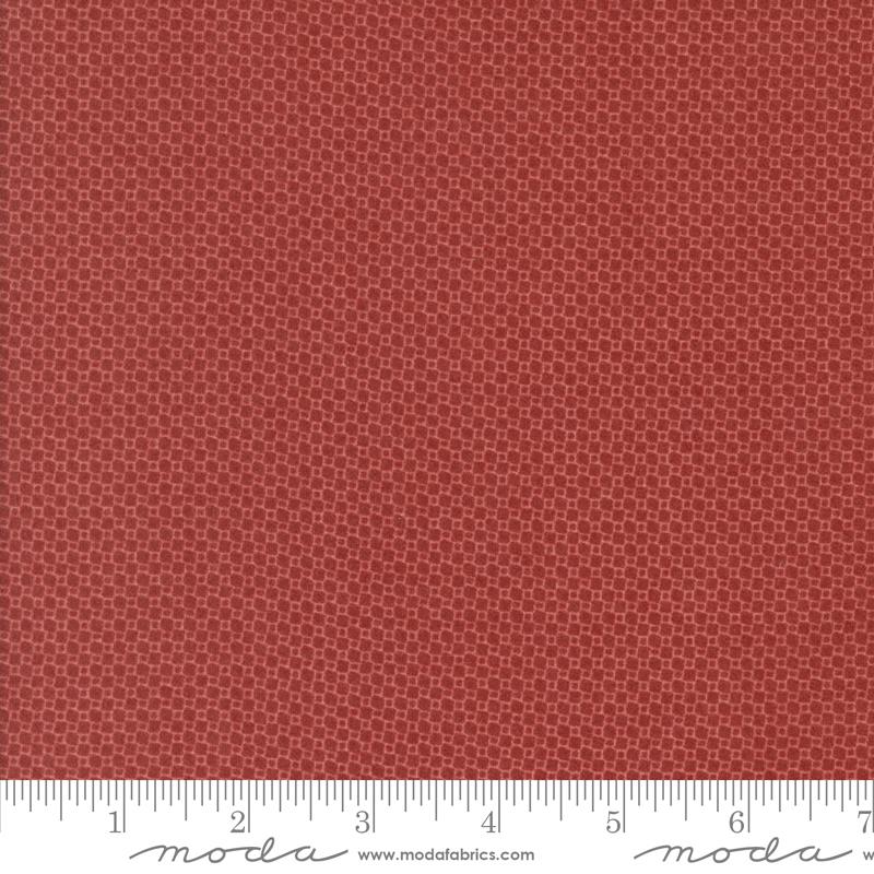 Prairie Gatherings Flannel Quilt Fabric - Box Print in Brick Red - 100% COTTON FLANNEL - 49317 20F