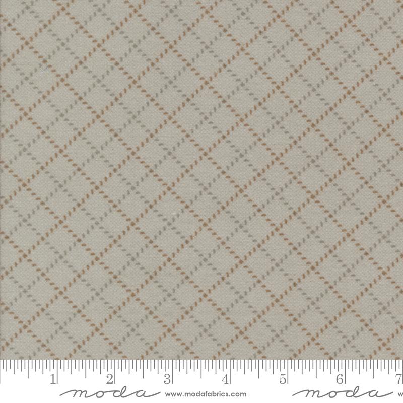 Prairie Gatherings Flannel Quilt Fabric - Stitched Grid in Feather Gray - 100% COTTON FLANNEL - 49315 12F