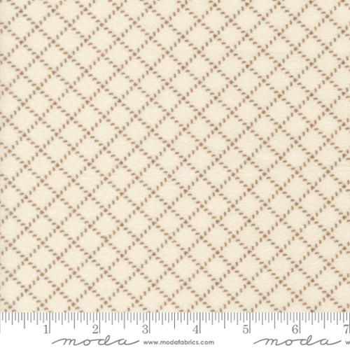 Prairie Gatherings Flannel Quilt Fabric - Stitched Grid in Porcelain Cream - 100% COTTON FLANNEL - 49315 11F