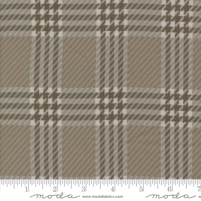 Prairie Gatherings Flannel Quilt Fabric - Window Pane Plaid in Etching Gray - 100% COTTON FLANNEL - 49313 13F