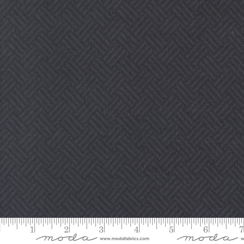 Prairie Gatherings Flannel Quilt Fabric - Basket Weave in Navy Blue - 100% COTTON FLANNEL - 49312 18F
