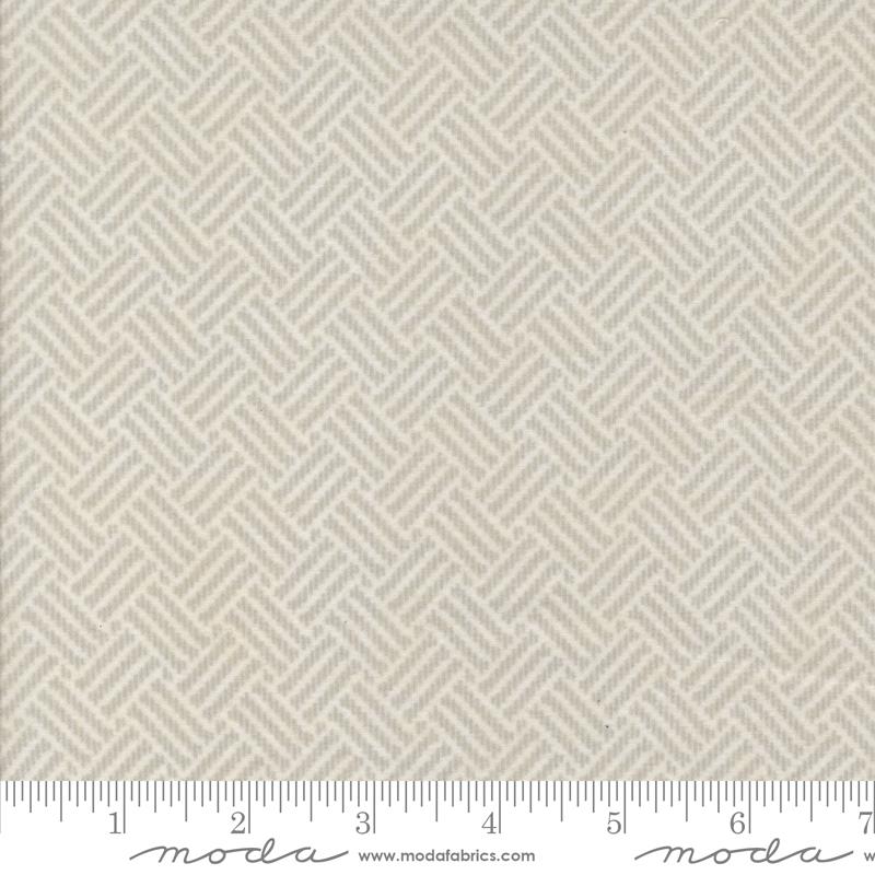 Prairie Gatherings Flannel Quilt Fabric - Basket Weave in Porcelain Gray/Cream - 100% COTTON FLANNEL - 49312 11 F