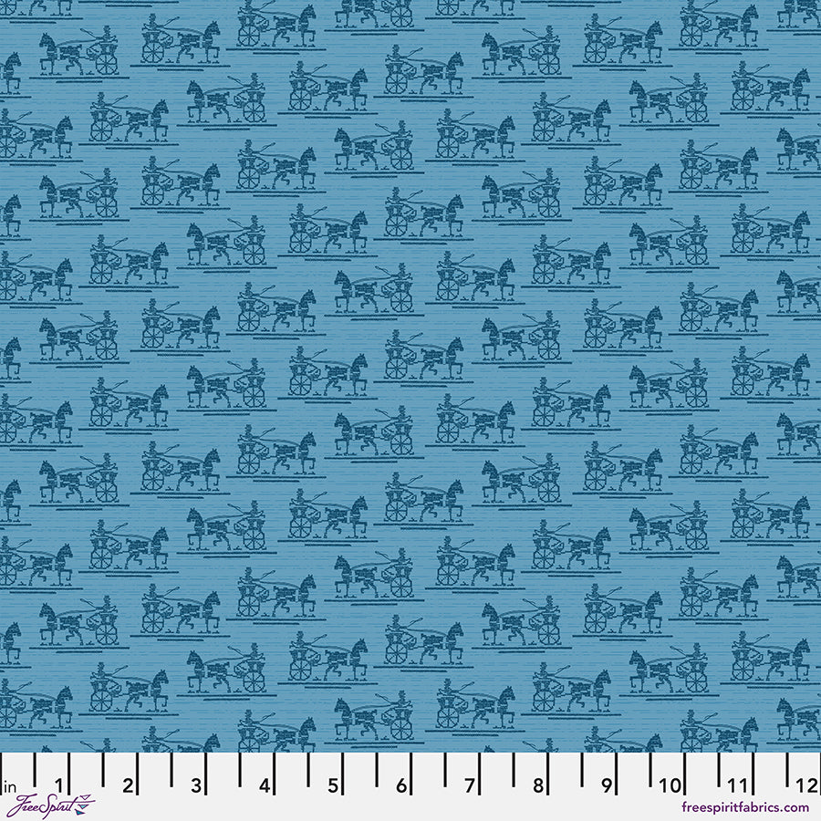 Primitive Cloth Quilt Fabric - Brave in Blue  - PWSK099.BLUE