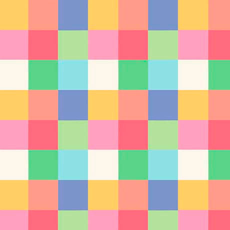 Purrty Plants and Cats Quilt Fabric - Check in Multi - 2600 31541 X