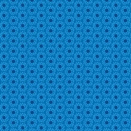 Purrty Plants and Cats Quilt Fabric - Geo in Blue - 2600 31540 B