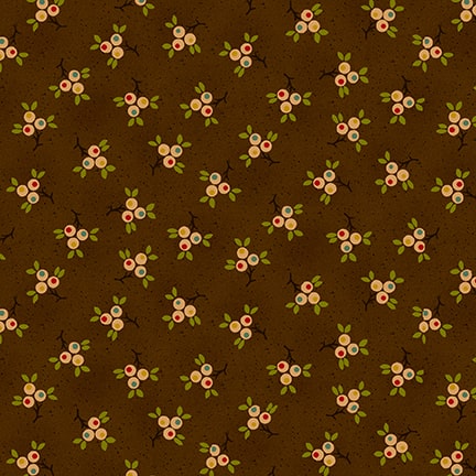 Quiet Grace Quilt Fabric - Berry Springs in Chocolate Brown - 926-33