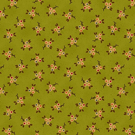Quiet Grace Quilt Fabric - Berry Springs in Kiwi Green - 926-66