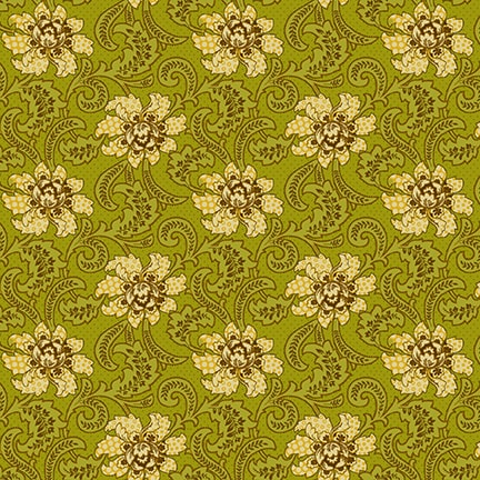 Quiet Grace Quilt Fabric - Foulard in Kiwi Green - 924-66
