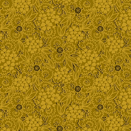 Quiet Grace Quilt Fabric - Scatter Garden in Gold - 919-44