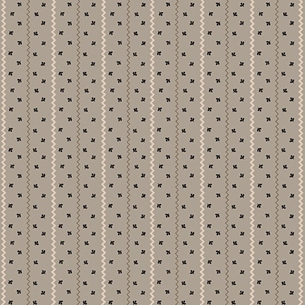 Quiet Grace Quilt Fabric - Sprigged Stripe in Gray - 933-90