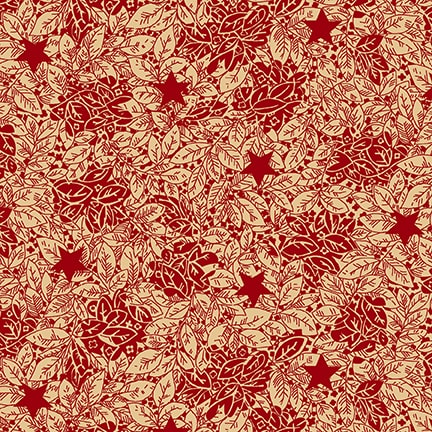 Quiet Grace Quilt Fabric - Sprinkled Stars in Red - 932-88