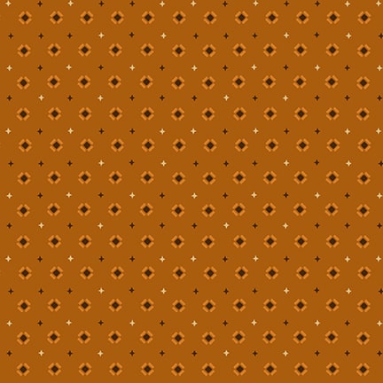 Quiet Grace Quilt Fabric - Tilted Boxes in Orange - 916-30