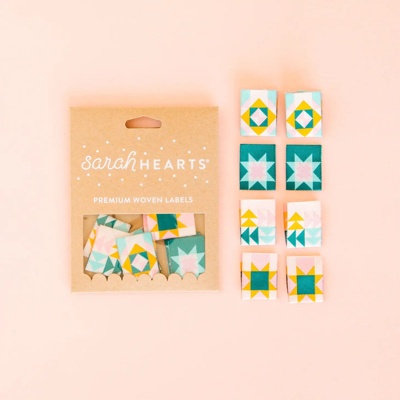 Quilt Block Multipack Woven Labels from Sarah Hearts - LP160