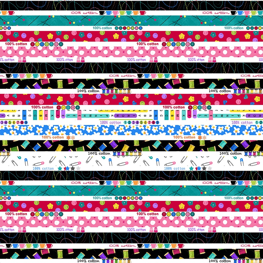 Quilter's Haven Quilt Fabric - Selvages in White/Multi - 2998-01
