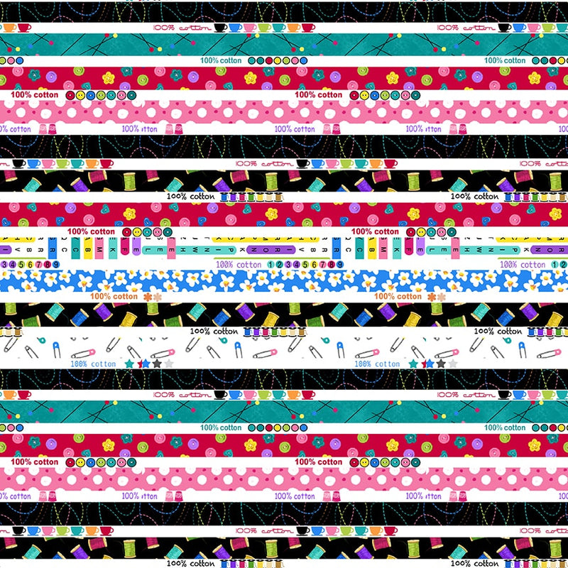 Quilter's Haven Quilt Fabric - Selvages in White/Multi - 2998-01