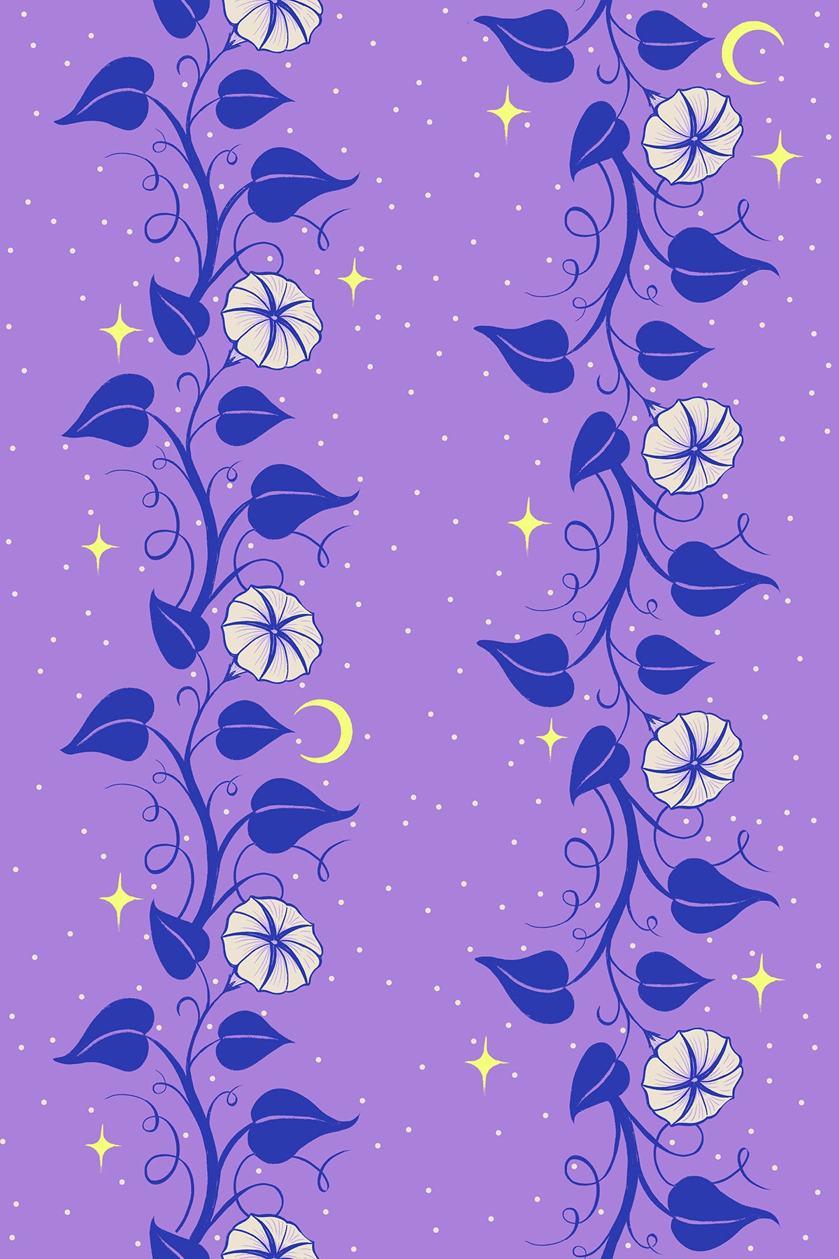 Glow Garden Quilt Fabric, Moon Vines in Amethyst - RS2114 15