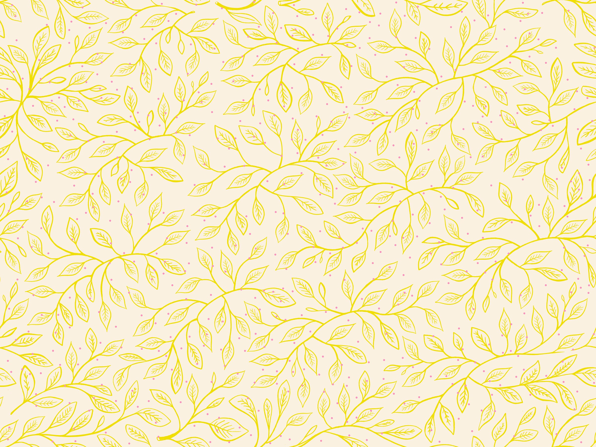 Glow Garden Quilt Fabric, Wandering Vine in Natural - RS2118 11
