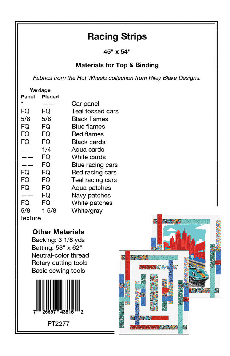 Racing Strips Quilt Pattern - P230-RACINGSTRIPS