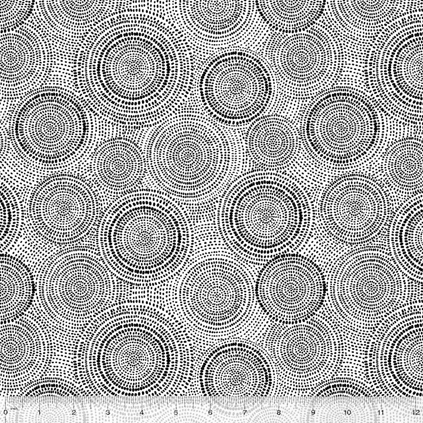 Radiance Quilt Fabric - Blender in Black on White - 53727-53