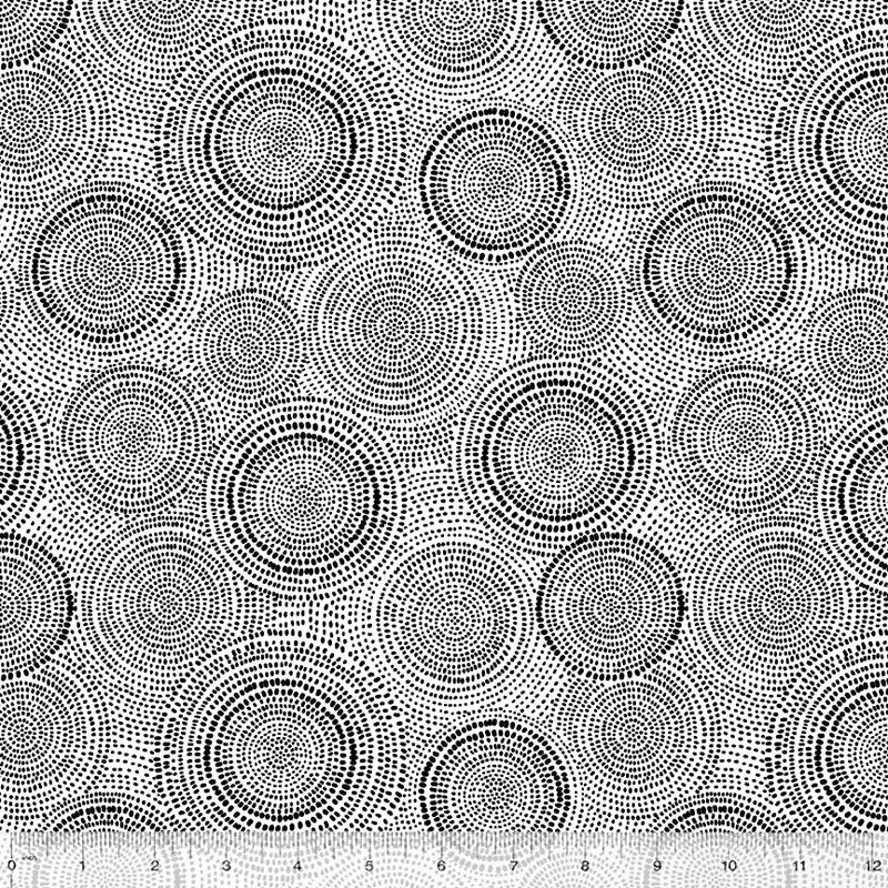 Radiance Quilt Fabric - Blender in Black on White - 53727-53