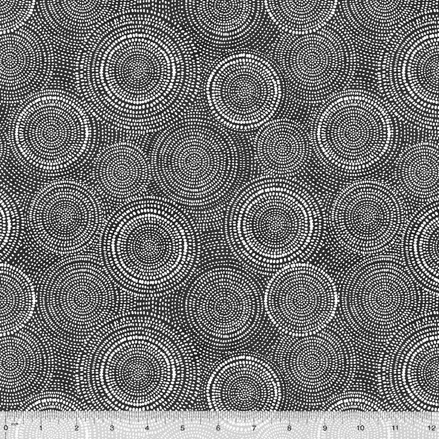 Radiance Quilt Fabric - Blender in White on Black - 53727-56