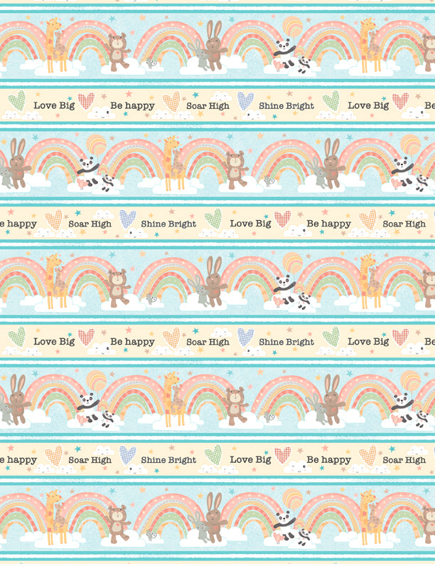 Rainbow Dreams Quilt Fabric - Repeating Stripe in Multi - 3073 43018 453